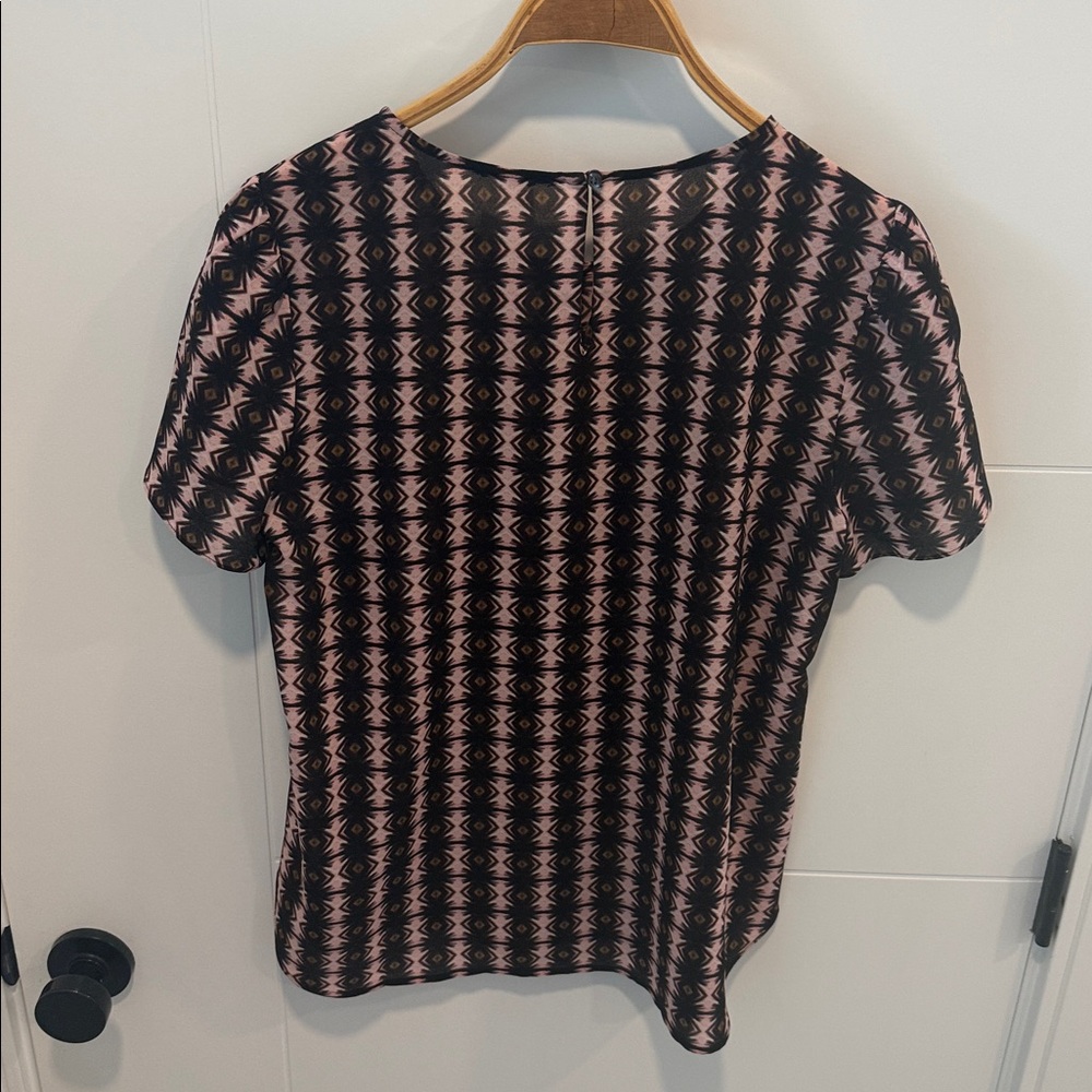 J. Crew black label Pink and Black Geometric Print shirt size 6 - Picture 7 of 7